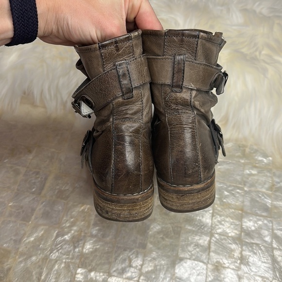 Paul Green Austria Ally Burnished Leather Biker Motorcycle Boot Booties Size 5.5 - Picture 5 of 10